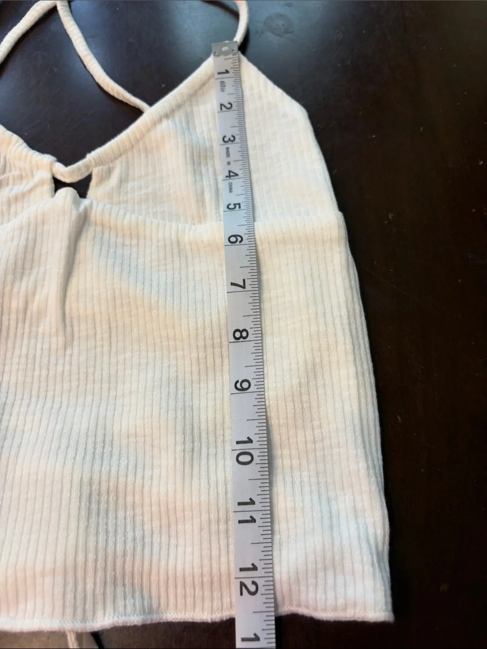 POL Ivory Ribbed Back Strap Cropped Tank Top NWT - Picture 4 of 4